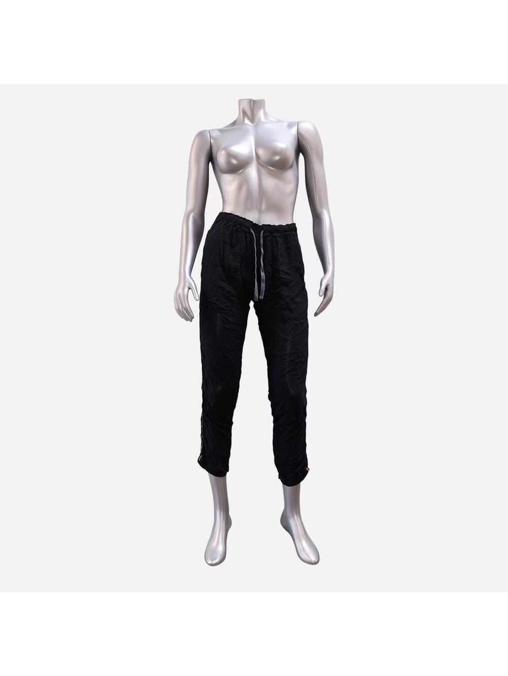 Poupette St Barth Womens Black Drawstring Pants Side Stripe S